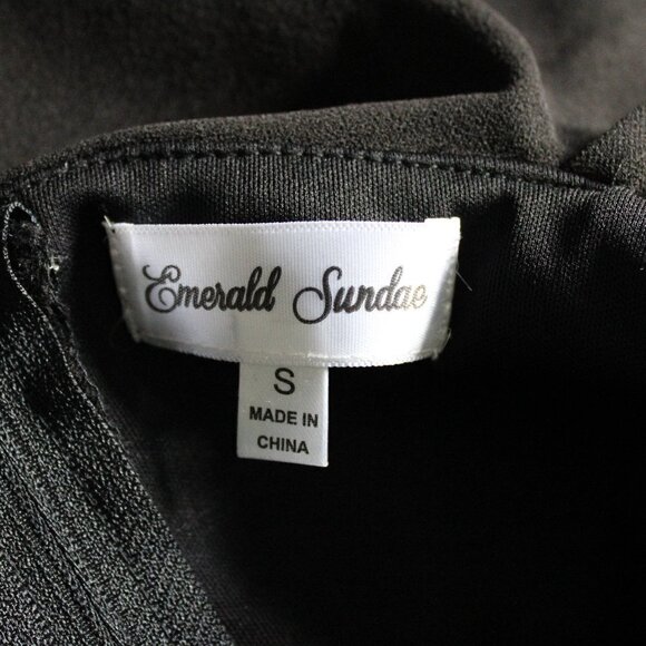 Emerald Sundae Women's Small Black Fit and Flare Dress - Picture 4 of 9